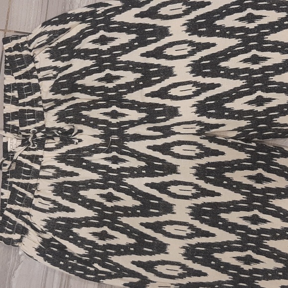 J. Crew - Cropped Linen Drawstring Pants - Ikat Aztec Print - Size 2 - Picture 2 of 5
